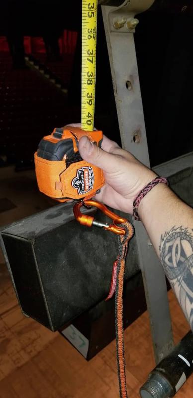 Measuring pipe clearance.