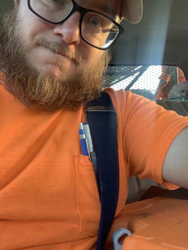 Sitting in truck with cooler