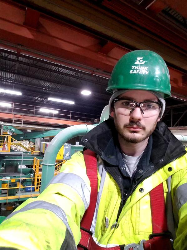 Doing some conveyor repairs at a recycling plant