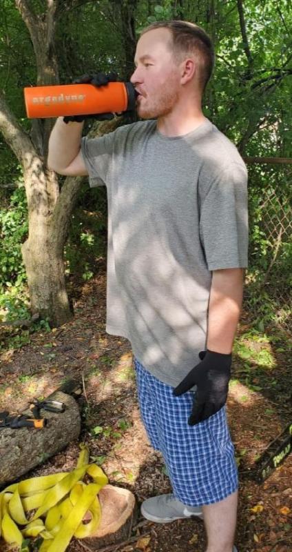 Man drinking from bottle