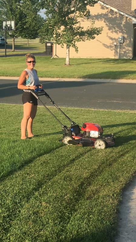 Mowing lawn at a residential account