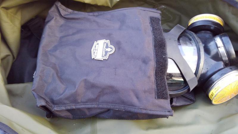 Full-face in bag.