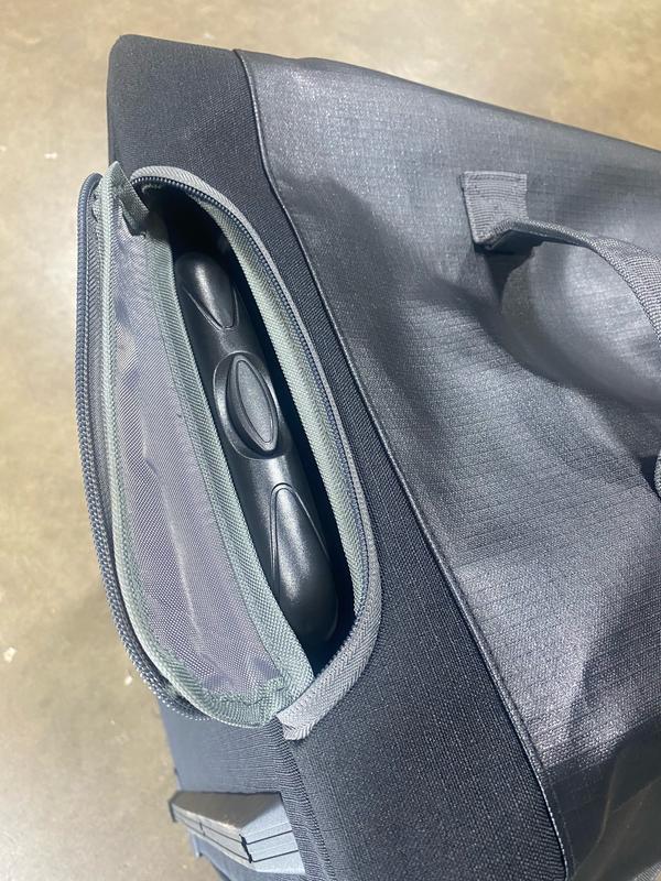 Handle tucks away and zips up nice