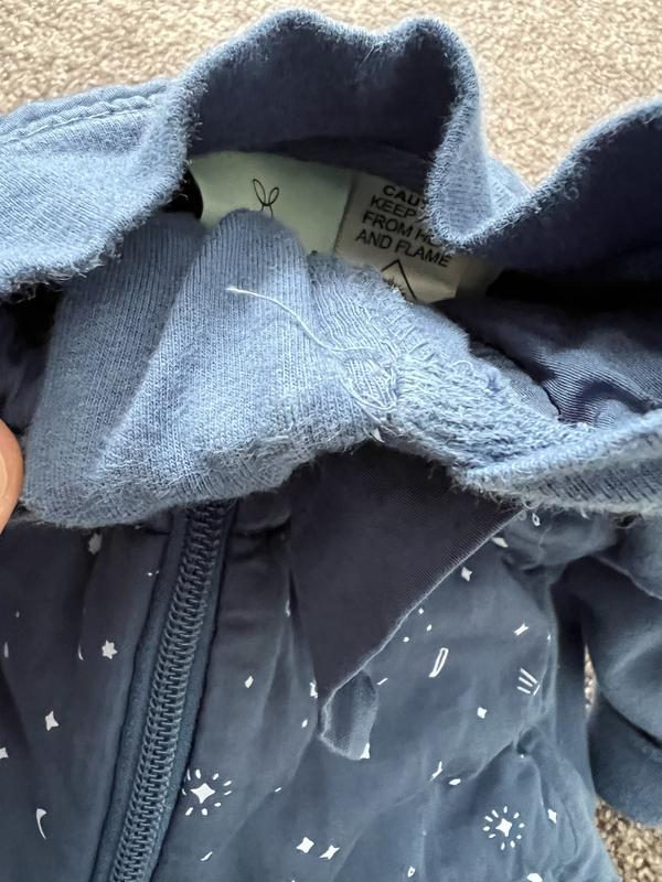 Top of zipper and seam pokes my child’s chin and causes irritation