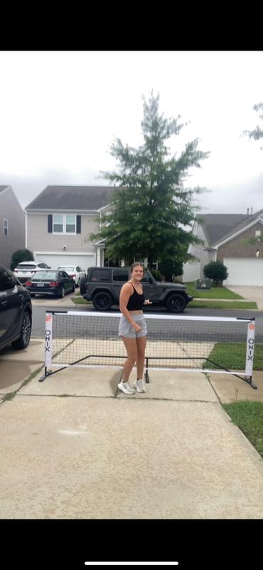 Set up in driveway