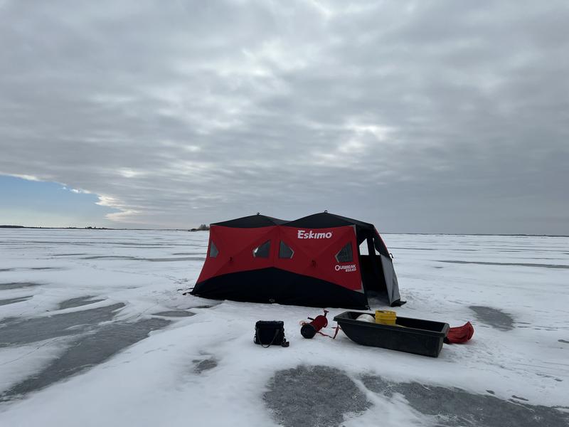 The Eskimo Outbreak 250XD ice fishing shelter keeps anglers warm in 51  square feet of high-loft insulated comfort.