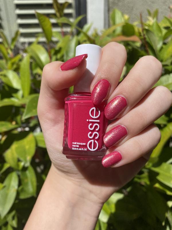 - - essie nail lacquer & pink creamy red polish, watermelon color nail