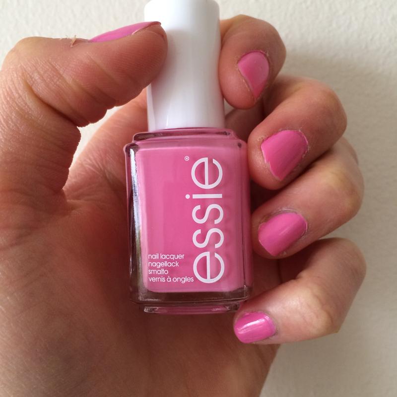 lovie dovie - nail color pink lacquer essie - flamingo & nail polish