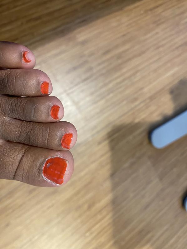 About six days after nail polish was applied