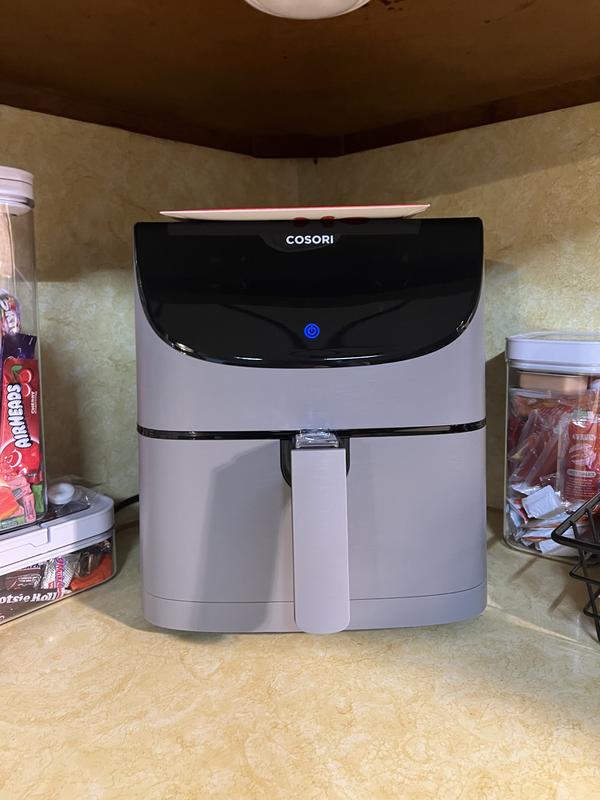 Cosori 3.7-Quart Black Programmable Air Fryer in the Air