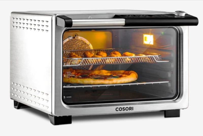 COSORI 11-in-1 26-Quart Ceramic Air Fryer Toaster Oven Combo, Flat-Sealed  Heating Elements for Easy Cleanup, Innovative Burner Function, 5 Included