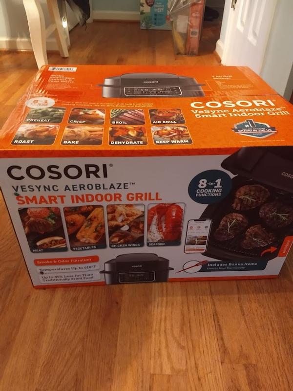 COSORI Electric Smokeless Indoor Grill & Smart XL Air Fryer Combo, 8-in-1,  6QT, 100 Recipes, Grill, Broil, Roast, Bake, Crisp, Dehydrate and More