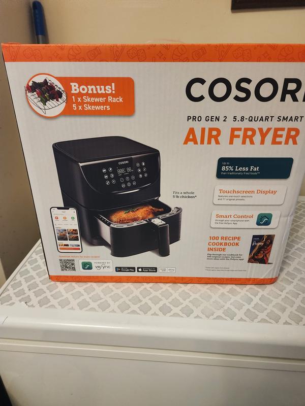COSORI Smart WiFi Air Fryer 5.8QT(100 Recipes), 1700-Watt Programmable Base  for Air Frying
