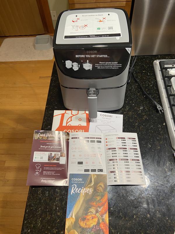 Cosori Smart 5.8 qt. Air Fryer with Skewer Rack Set in Black Bed Bath