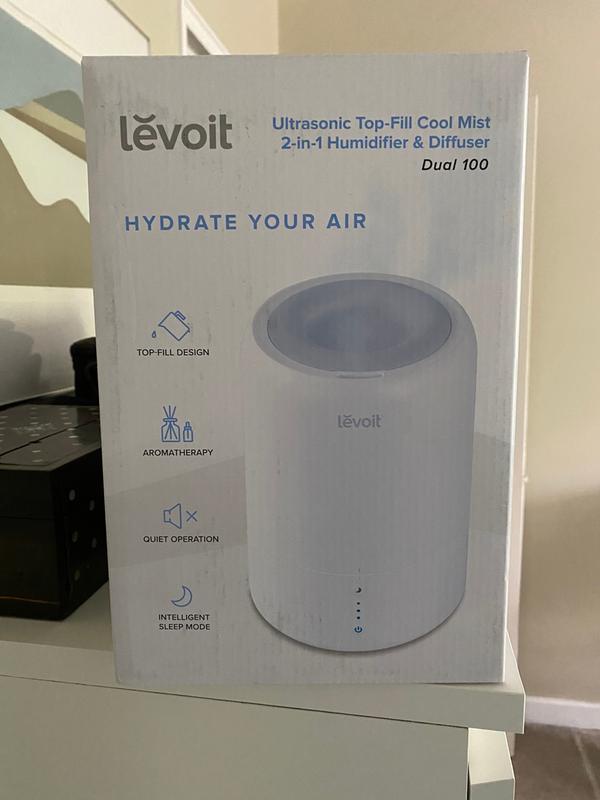 Levoit Dual 100 Ultrasonic Top-Fill Cool Mist 2-in-1 Humidifier & Diffuser