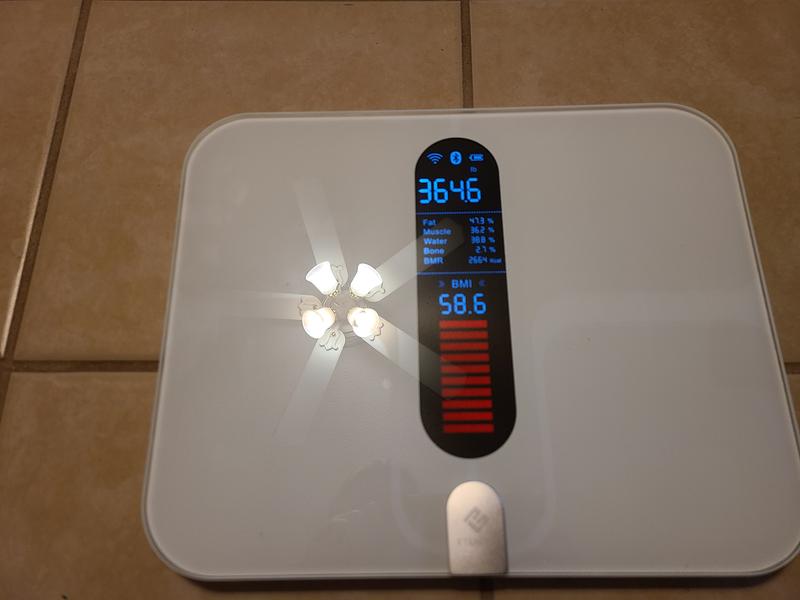 Digital Scale, Body Weight Bathroom Scale 396lb/180kg High Accuracy,  Step-On Technology with Lithium Rechargeable Battery. - Black, New 