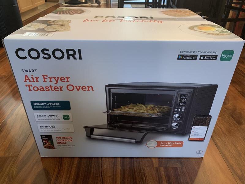 Cosori Smart Air Fryer Toaster Oven with Bonus Extra Wire Rack, Black