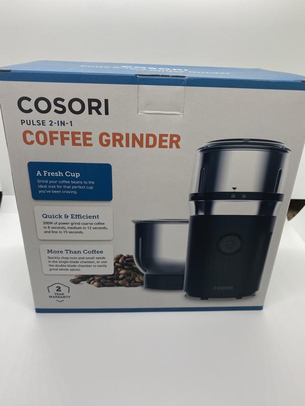 Cosori Coffee Espresso Grinder Electric, Food Grade Stainless Steel Blades, 12 Cups, Black