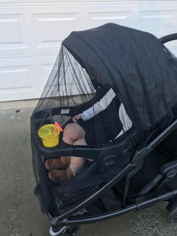 Bug net fully covers with room to spare but isn’t bulky