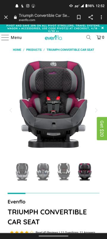 Evenflo tribute lx convertible hotsell car seat safety rating