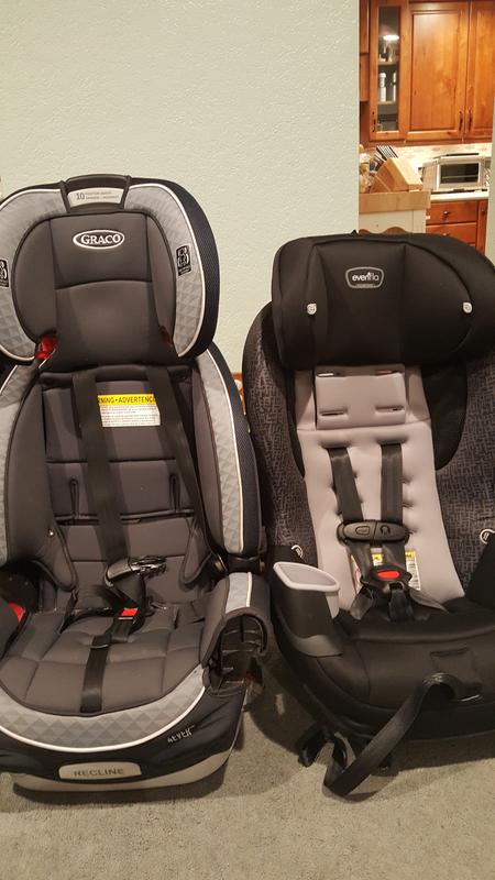 Graco extends taller than the Evenflo