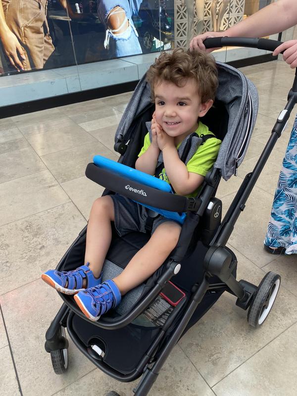 My almost 4 year old enjoying the stroller before his sister comes!!