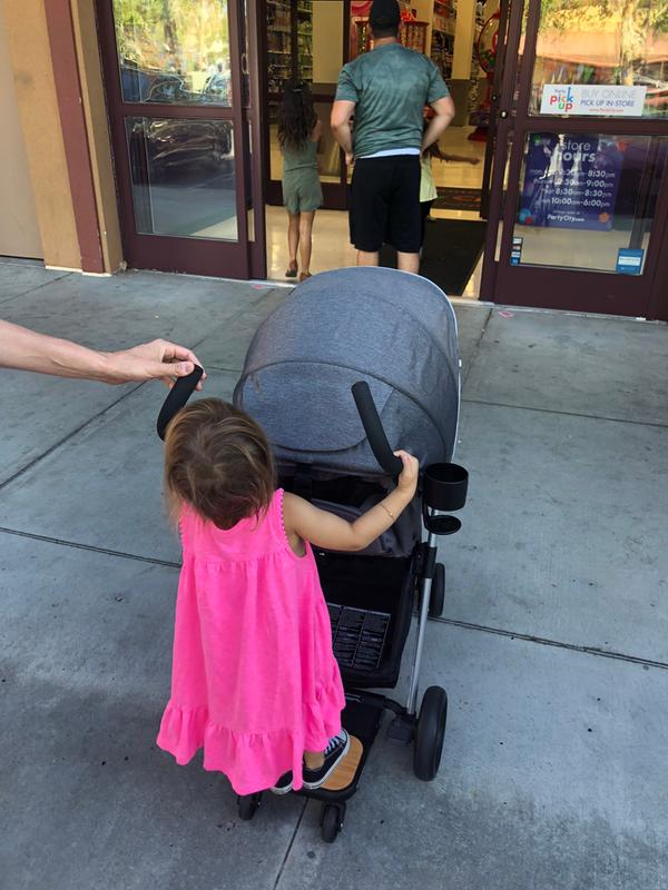 Smaller, lightweight toddler on board. Hard for her to see over canopy, but she still enjoys it!