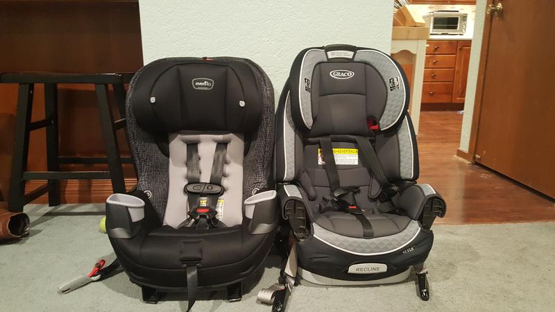 Side by Side comparison: Evenflo Stratos and Graco 4 Ever