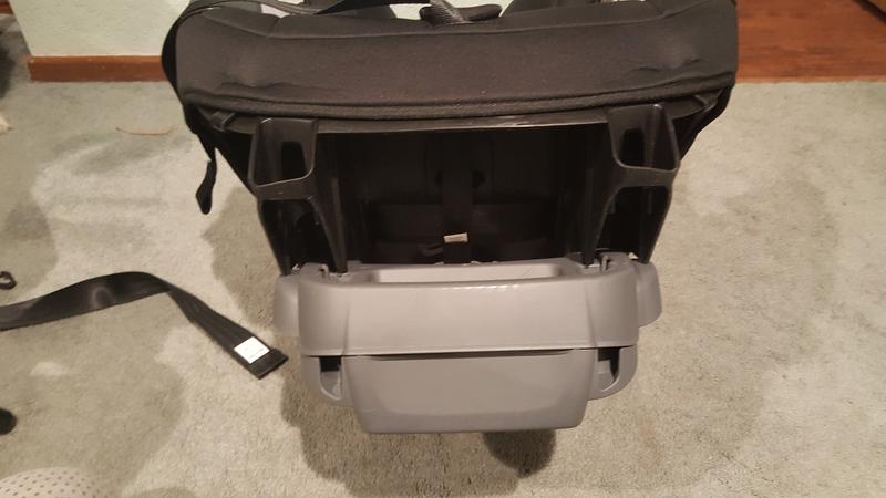 The recliner device on the Evenflo. There are 3 recline options