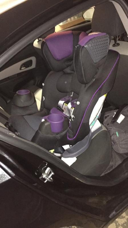 Installed, Chevy Cruze, front seat pushed all way forward