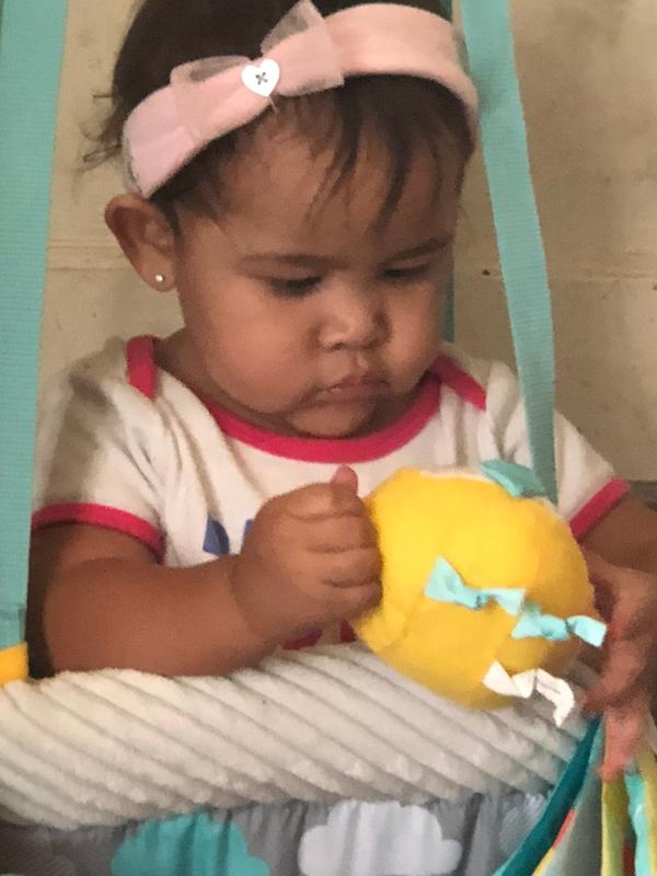 Playing with the soft toys