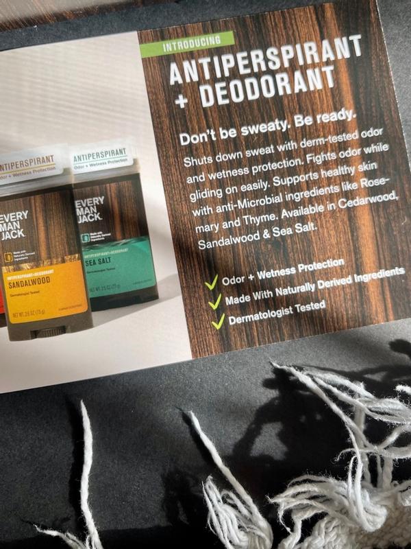 Every Man Jack Mens Sandalwood Antiperspirant Deodorant Stay