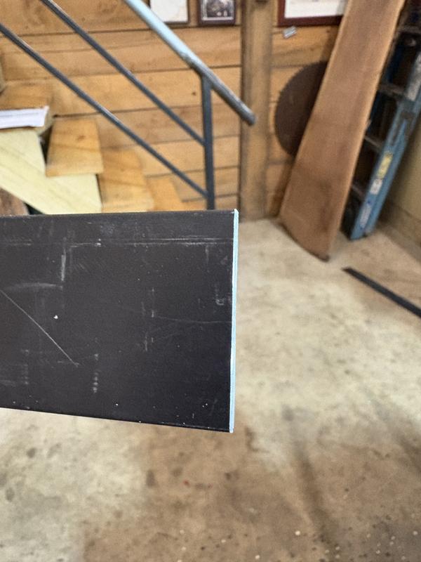Burr free cut on anodized aluminum Flat stock