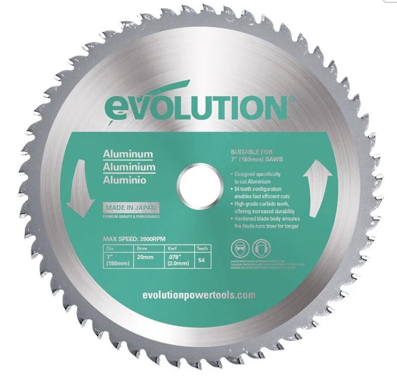 Evolution 180BLADEAL: 7 in. 54T, 25/32 in. Arbor, Tungsten Carbide
