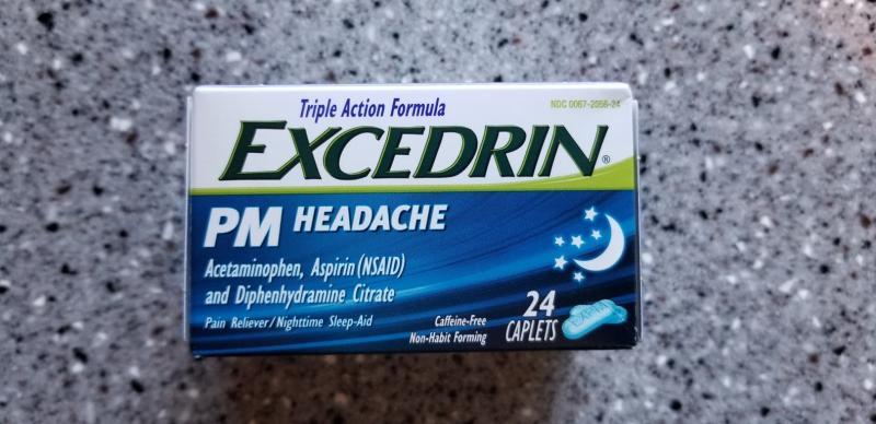Excedrin PM Headache Pain Reliever/Nighttime Sleep-Aid, Triple Action Formula, Caplets - 24 caplets