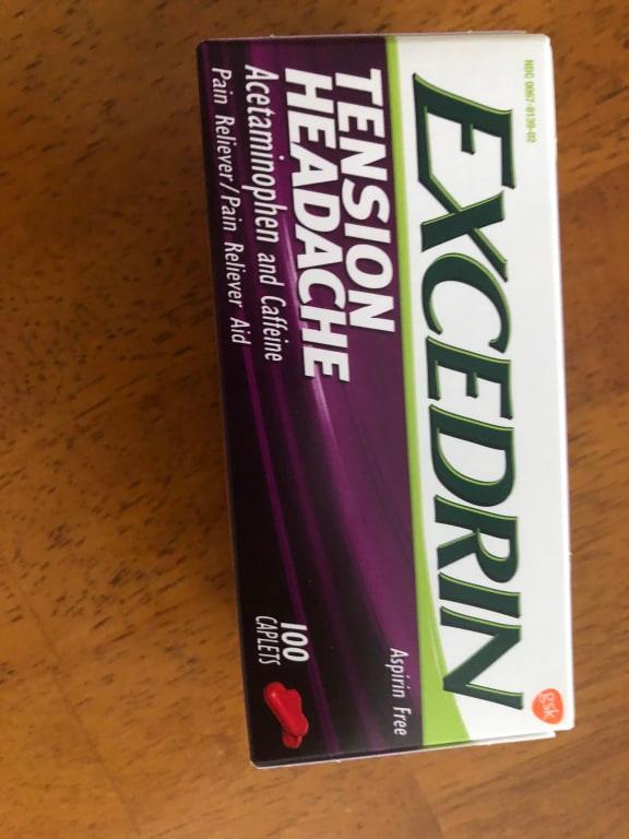 Excedrin Tension Headache Relief Caplets Without Aspirin for Head, Neck and  Shoulder Pain Relief - 100 Count