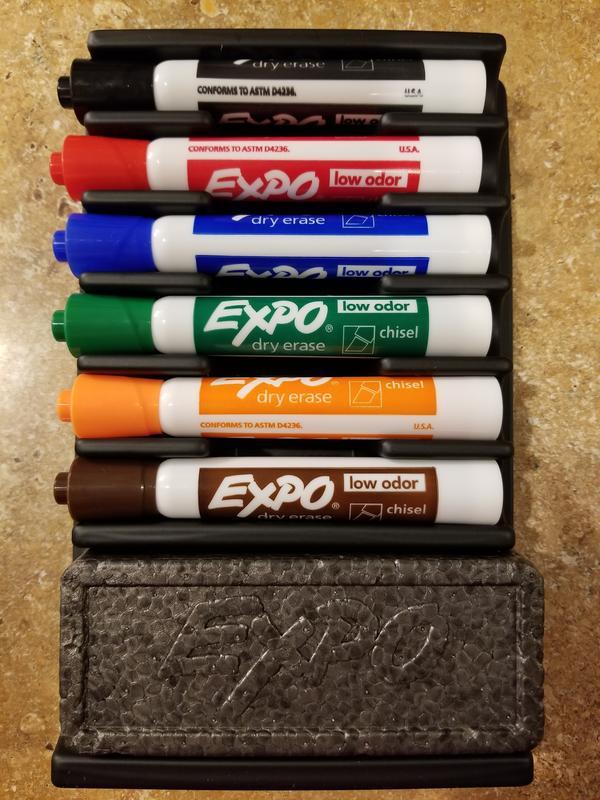 EXPO2 Low Odor Dry Erase Starter Kit Fine Point 5 Markers Black 2 Red Blue  Green - Office Depot