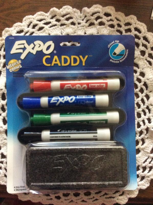 EXPO Low Odor Dry Erase Marker Mountable Whiteboard Caddy Set