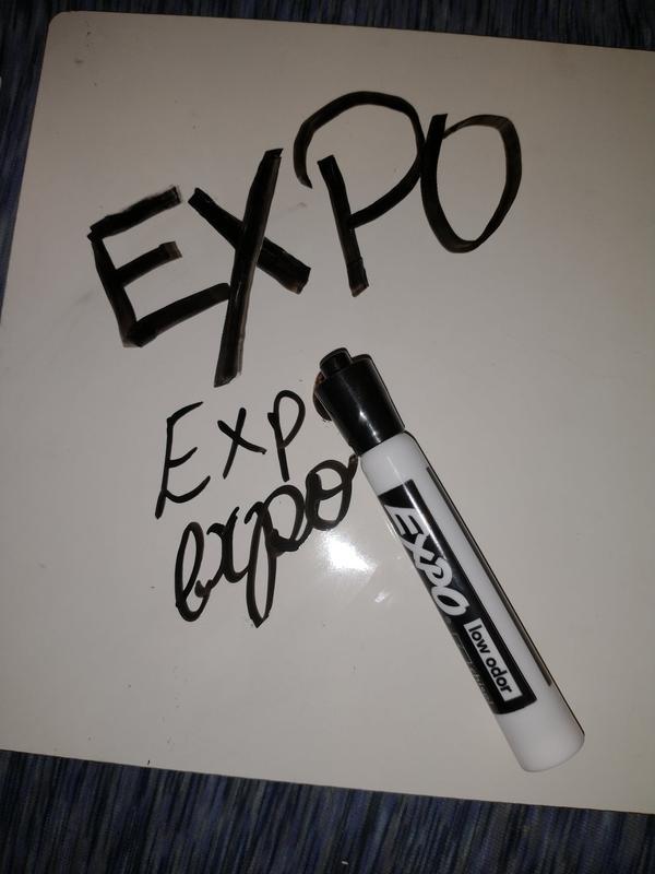 Expo Low Odor Dry Erase Markers, Fine Tip, Black, Includes 2 Bonus