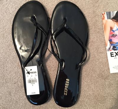 shiny flip flops