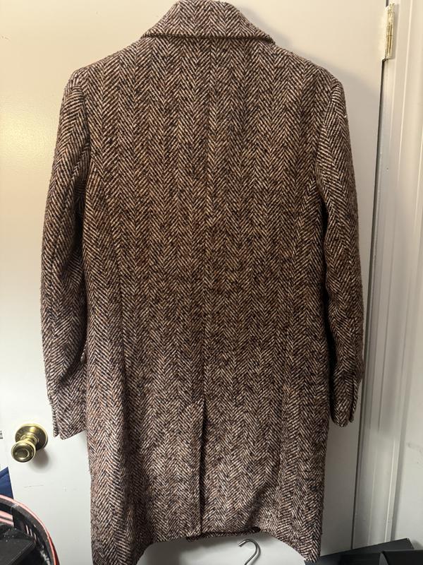 Textured Herringbone Double Breasted Topcoat | Express