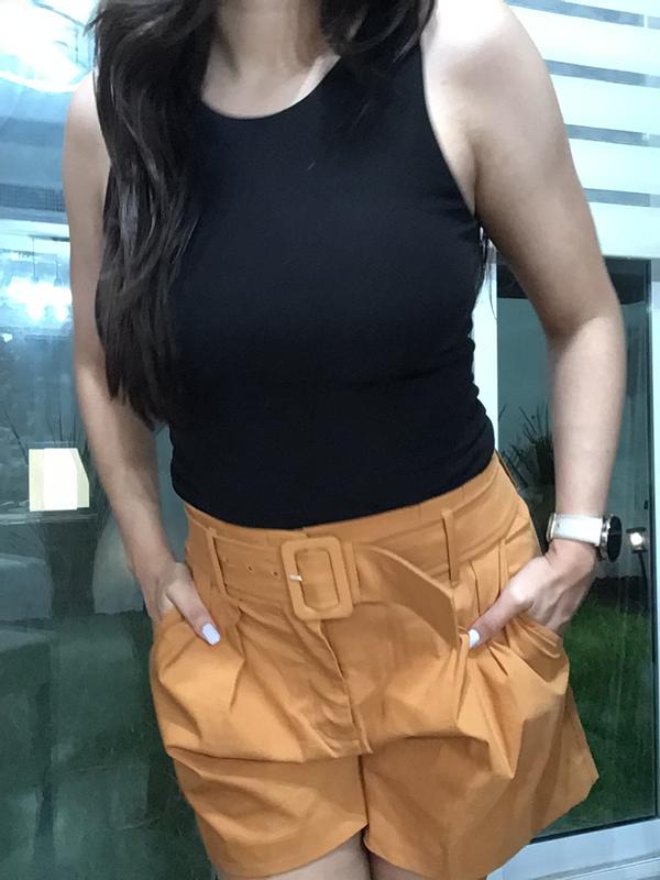 Super High Waisted Belted Paperbag Shorts | Express