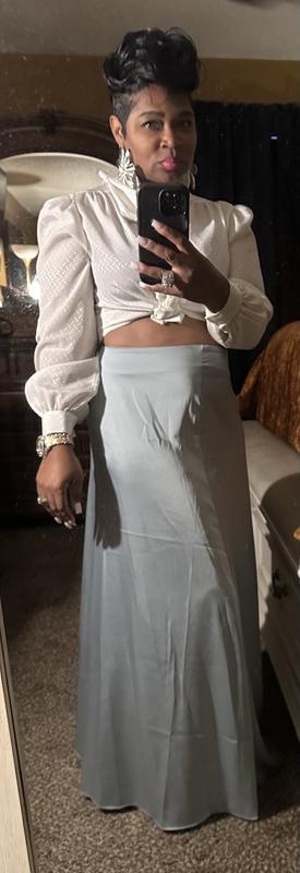Satin High Waisted Maxi Skirt | Express