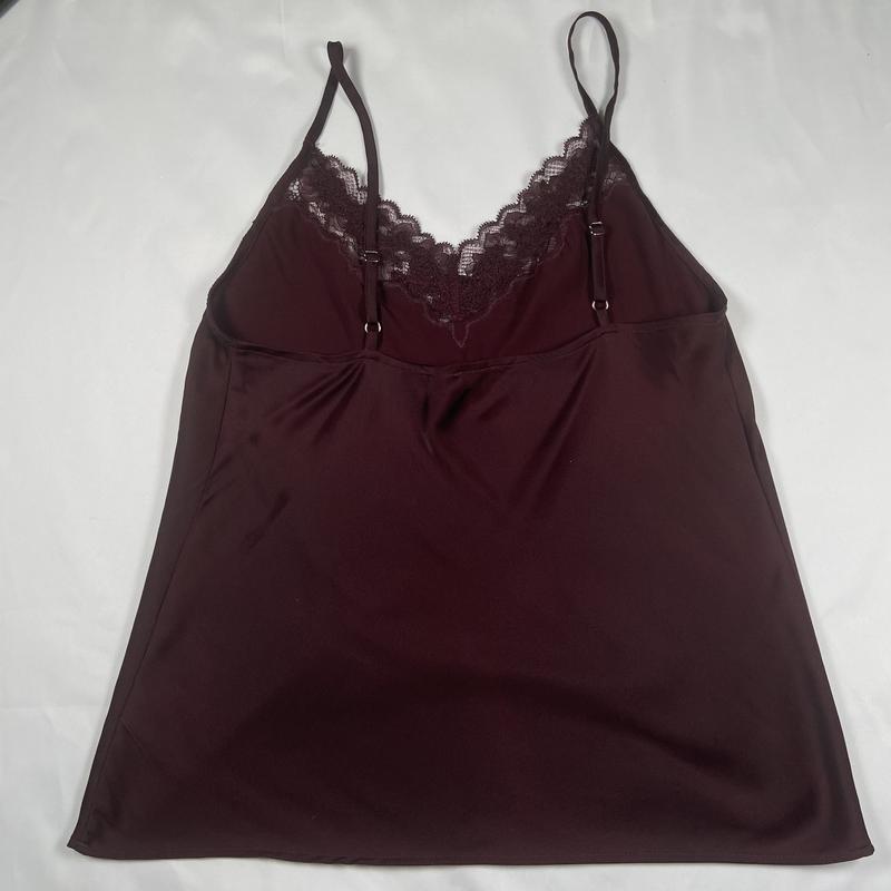 Satin Beaded Lace Trim V-neck Downtown Cami | Express