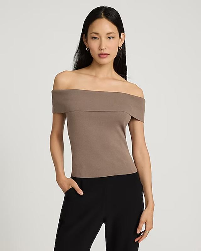 Off The Shoulder Short Sleeve Sweater | Express