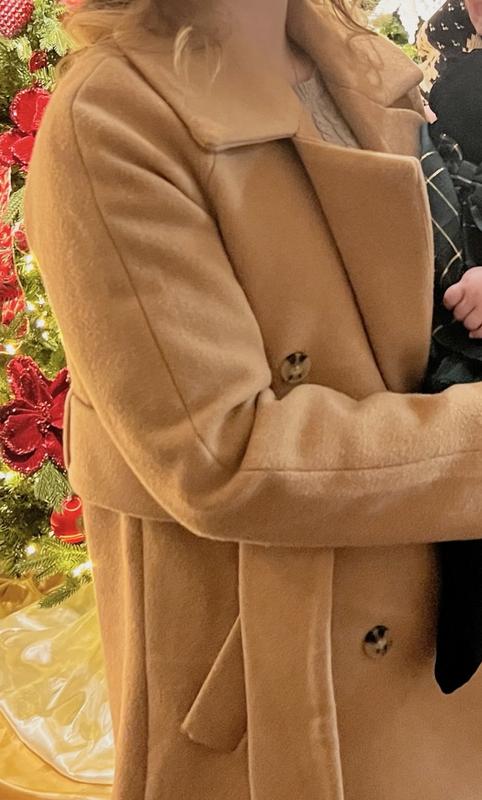 Faux Wool Double Breasted Signature Wrap Coat | Express