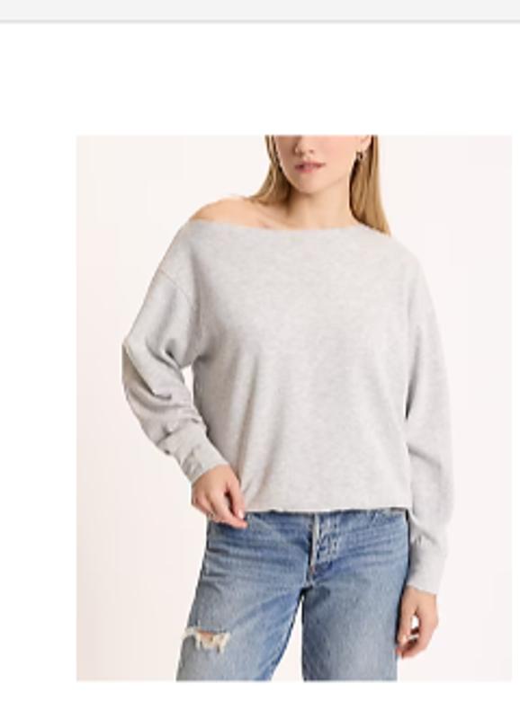 Relaxed Luxe Lounge Off The Shoulder Sweatshirt | Express