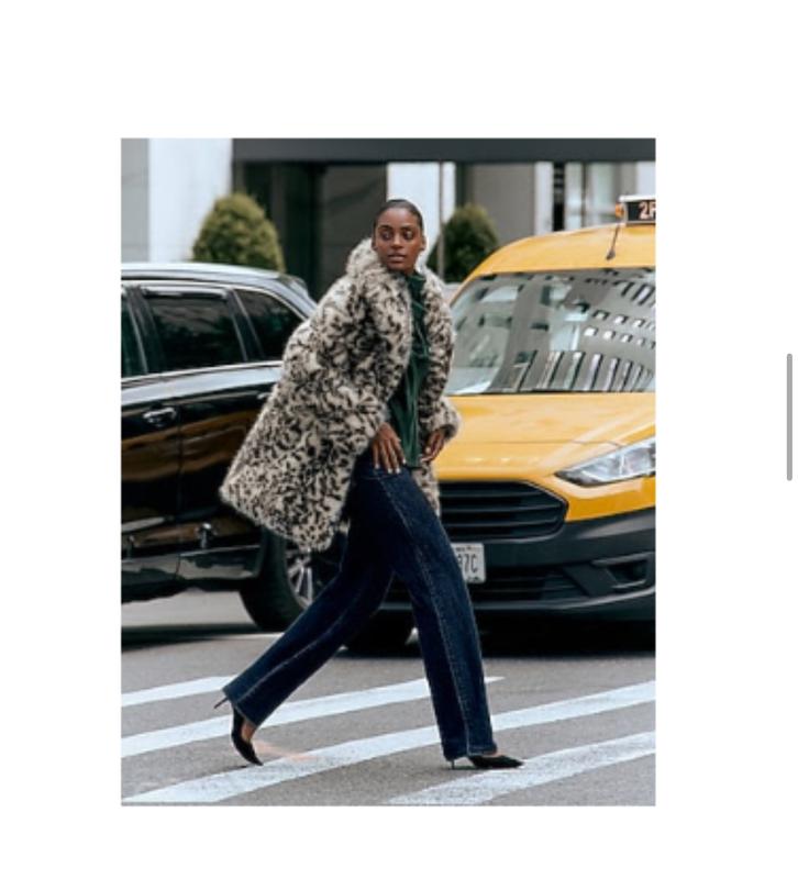 Leopard Faux Fur Mid Length Coat | Express