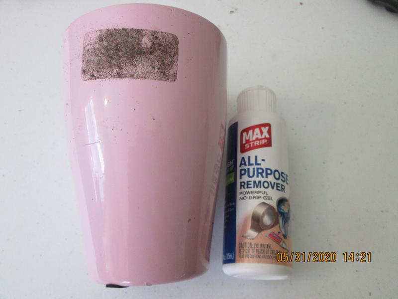 Sticker area showing adhesive