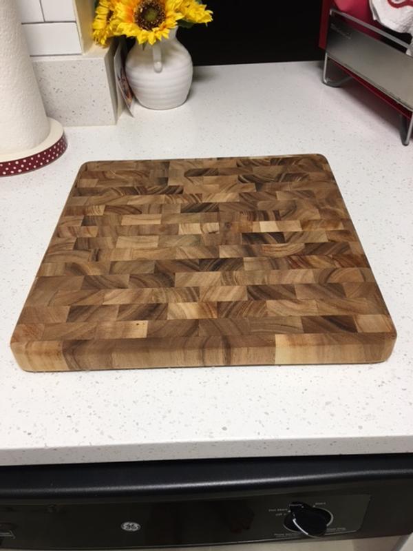 Charleston End Grain Prep Station  Ironwood Acacia Wood Cutting Boards